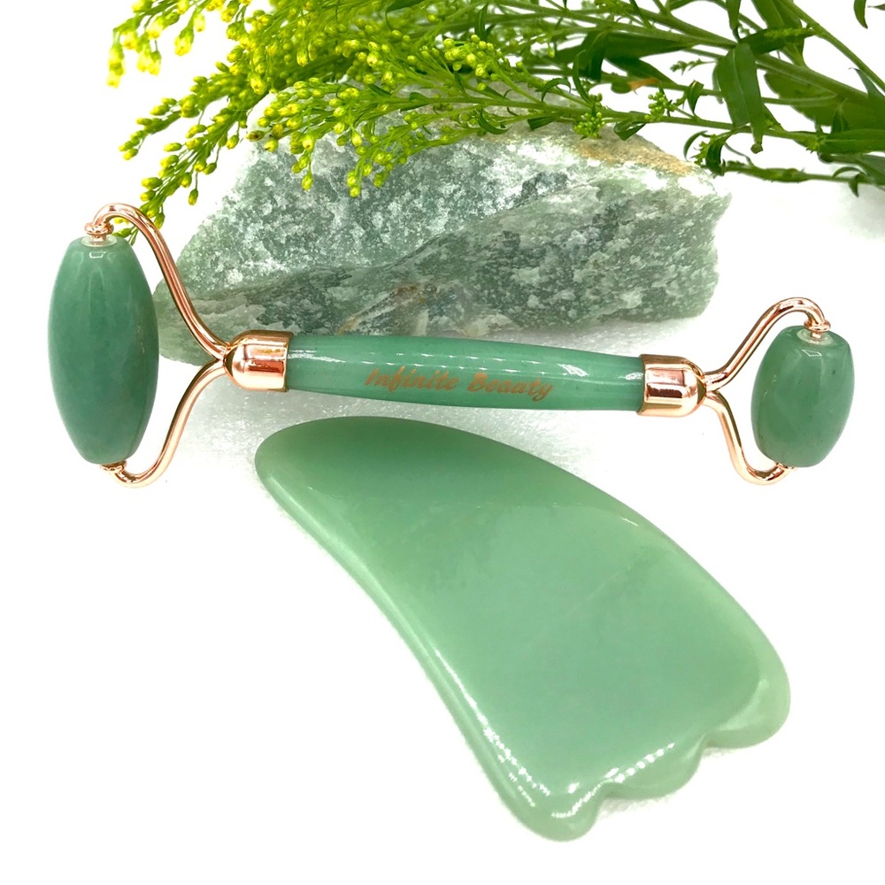 Jade Roller. Face massager set. Authentic.